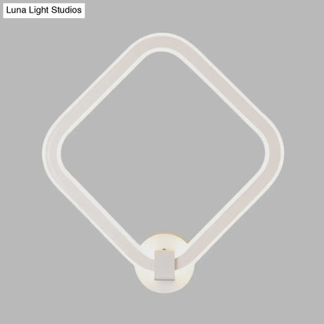 Modern Led Acrylic Wall Lamp For Bedside With Rhombus Frame