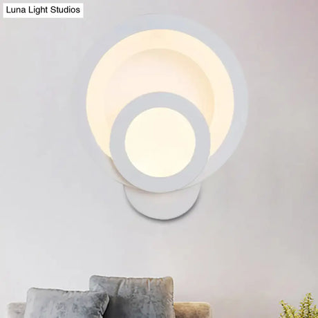 Modern Led Acrylic Wall Sconce - Round Stairway Light Fixture 8 Wide Warm/White