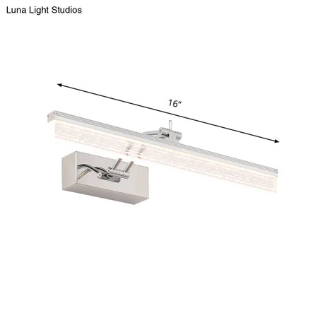 Modern Led Bathroom Wall Vanity Light With Rectangle Acrylic Shade And Warm/White