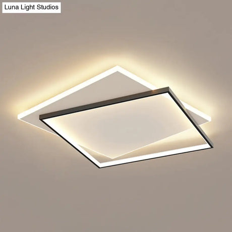 Modern Led Black-White Metal Flush Mount Ceiling Lighting Fixture