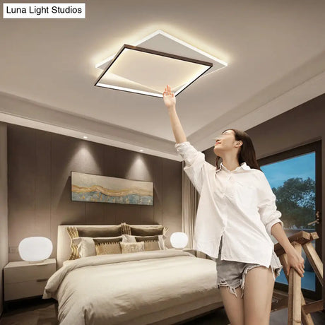 Modern Led Black-White Metal Flush Mount Ceiling Lighting Fixture