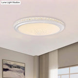 Modern Led Ceiling Flush Light With Crystal Detail White Warm/White 12’/16’/19.5’ Dia.