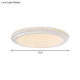 Modern Led Ceiling Flush Light With Crystal Detail White Warm/White 12’/16’/19.5’ Dia.