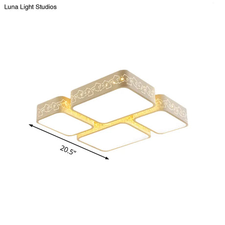 Modern Led Ceiling Flush Mount With White Acrylic Shade - Warm/White Lighting