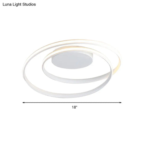 Modern Led Ceiling Lamp For Kid’s Bedroom & Hallway - Acrylic Strap Circle Mount