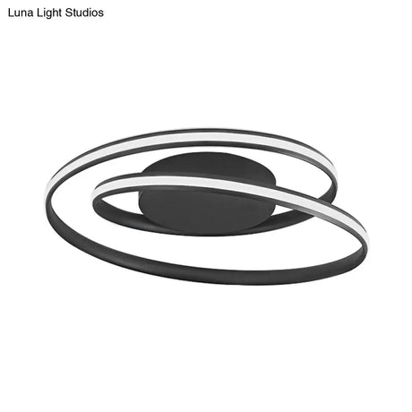 Modern Led Ceiling Lamp For Kid’s Bedroom & Hallway - Acrylic Strap Circle Mount
