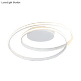 Modern Led Ceiling Lamp For Kid’s Bedroom & Hallway - Acrylic Strap Circle Mount