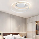 Modern Led Ceiling Lamp For Kid’s Bedroom & Hallway - Acrylic Strap Circle Mount White / Warm