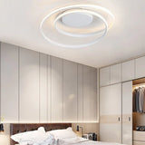 Modern Led Ceiling Lamp For Kid’s Bedroom & Hallway - Acrylic Strap Circle Mount White / Warm