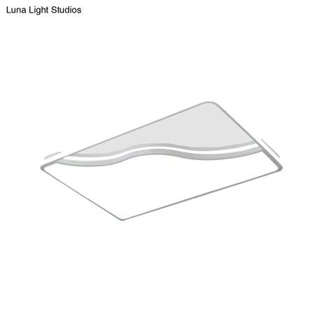 Modern Led Ceiling Light Fixture For Bedroom - Simple Acrylic Design Black/White