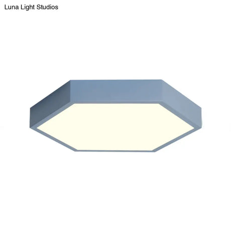 Modern Led Ceiling Light For Child Bedroom With Hexagon Shade