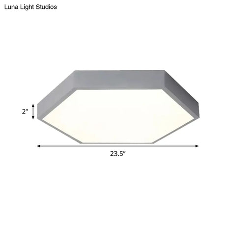 Modern Led Ceiling Light For Child Bedroom With Hexagon Shade