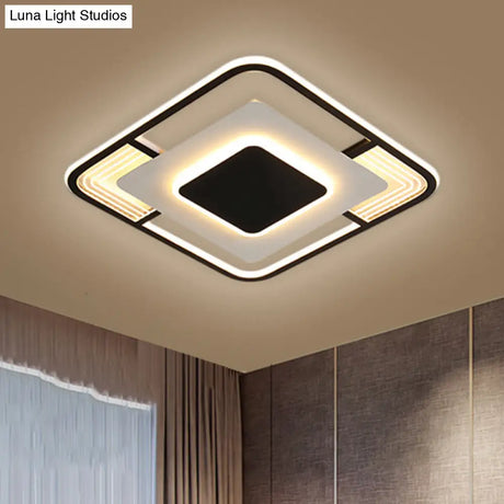 Modern Led Ceiling Light In Black/Gold With 3 Color Options
