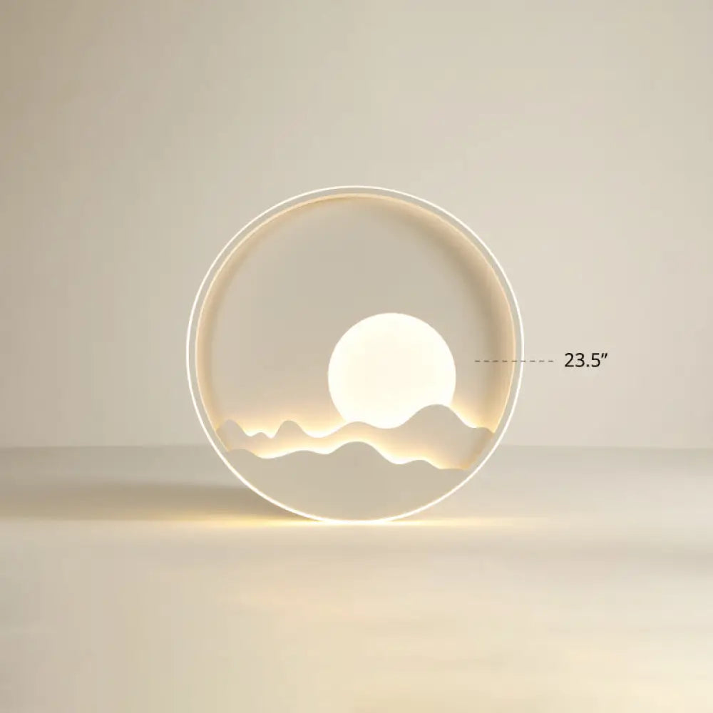 Modern Led Ceiling Light - Stylish Metal Flush Mount For Living Room White Shade / 23.5’ Warm