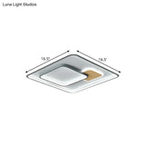 Modern Led Ceiling Light With Metal Shade In Warm/White - 16.5’/20.5’/35.5’ Sizes Available