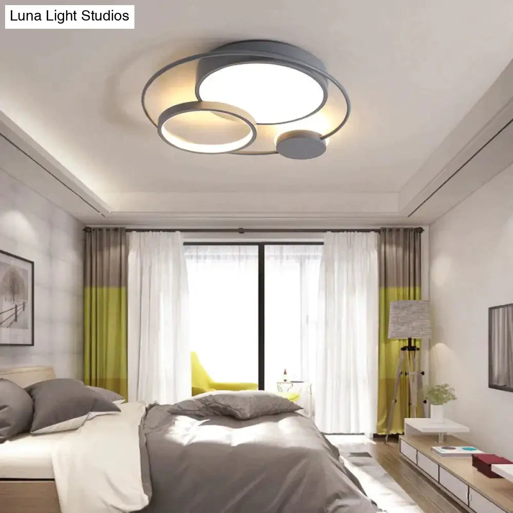 Modern Led Ceiling Lights For Living Room Bedroom Study Black+White Or Grey Color Lamp Fixtures /