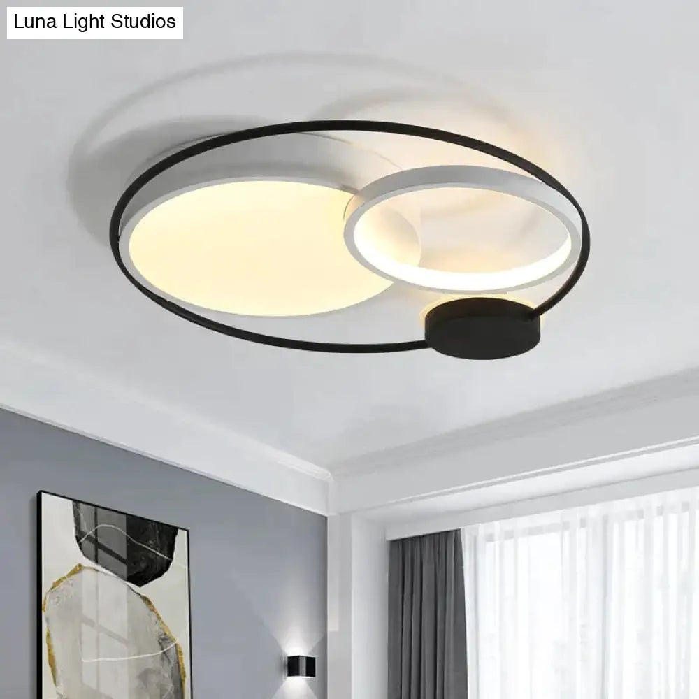 Modern Led Ceiling Lights For Living Room Bedroom Study Black+White Or Grey Color Lamp Fixtures