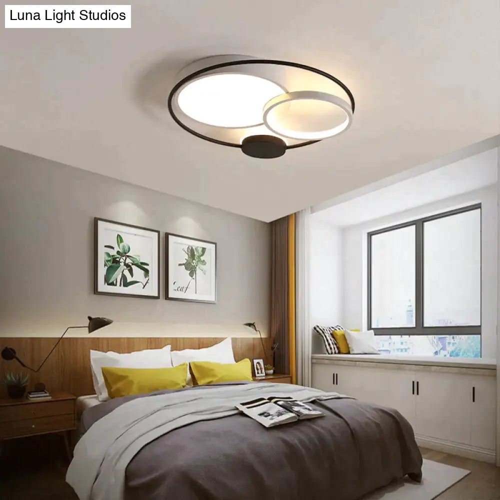 Modern Led Ceiling Lights For Living Room Bedroom Study Black + White Or Grey Color Lamp Fixtures