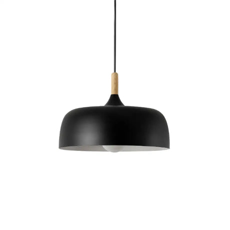 Modern Led Ceiling Pendant Light With Wood Lamp Socket - Macaron Color Option Black / 12’