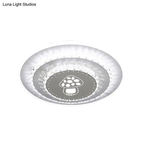 Modern Led Crystal Block Flush Mount Light Fixture With Rhombus/Cobble/Loving Heart Patterns In