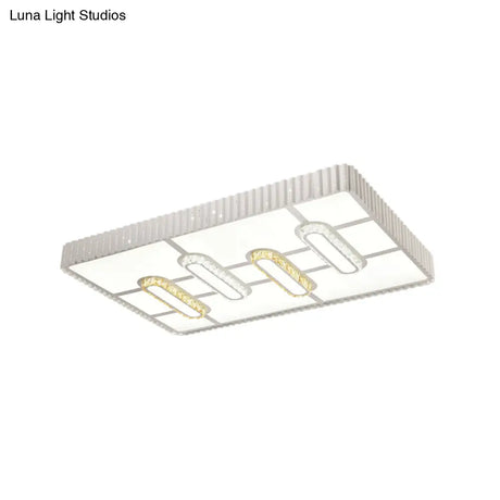 Modern Led Crystal Ceiling Flush Mount Lamp With Multi-Pattern Design