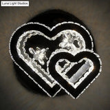 Modern Led Crystal Loving Heart Ceiling Light - Beveled Clear Semi - Flush Mount