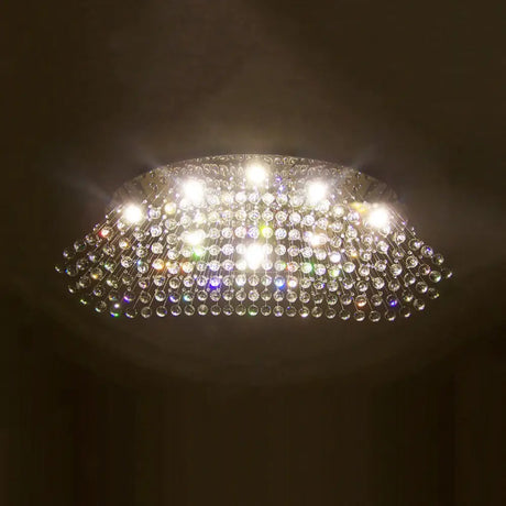 Modern Led Crystal Orb Ceiling Light In Chrome Finish For Bedrooms