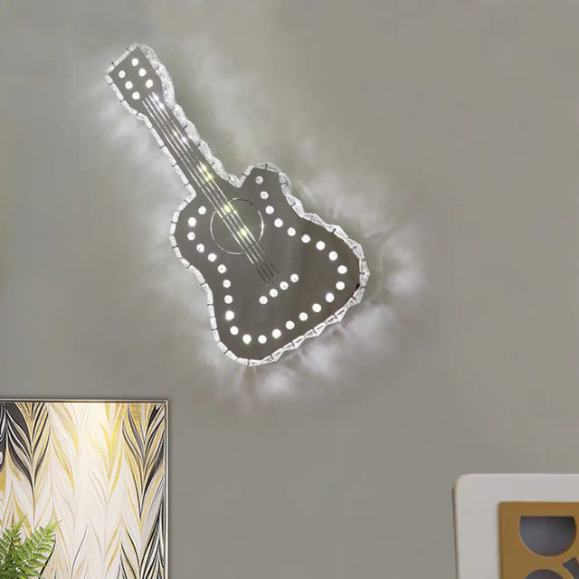 Modern Led Crystal Wall Lamp For Guitar Bedchamber In Gray Grey