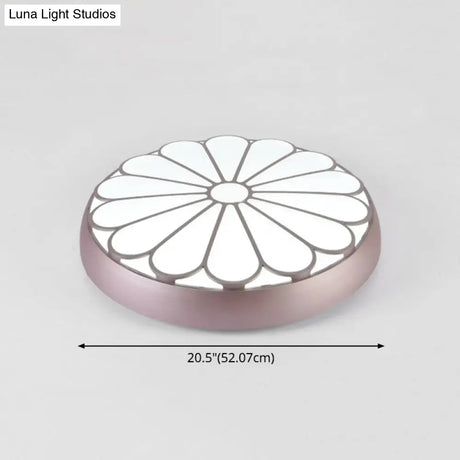 Modern Led Floral Metal Flush Mount Ceiling Lamp For Bedroom Lighting