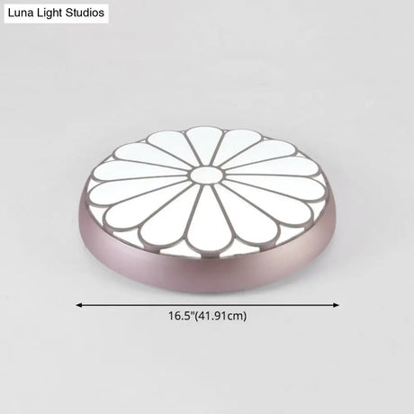 Modern Led Floral Metal Flush Mount Ceiling Lamp For Bedroom Lighting