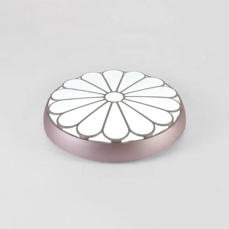 Modern Led Floral Metal Flush Mount Ceiling Lamp For Bedroom Lighting Purple / 16.5