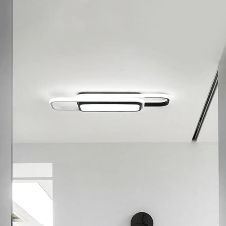 Modern Led Flush Ceiling Lamp In Black/Grey With Glow Frame - 16/23.5-Inch Wide Warm/White Light
