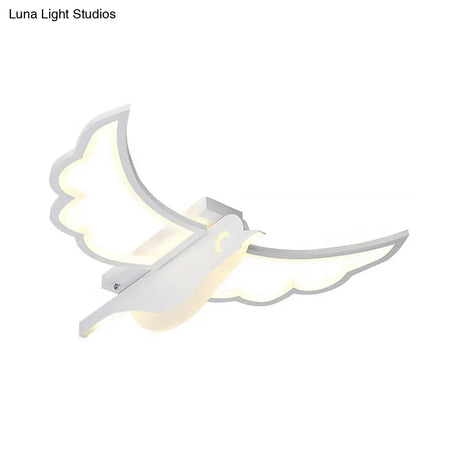 Modern Led Flush Ceiling Light For Kindergarten In White