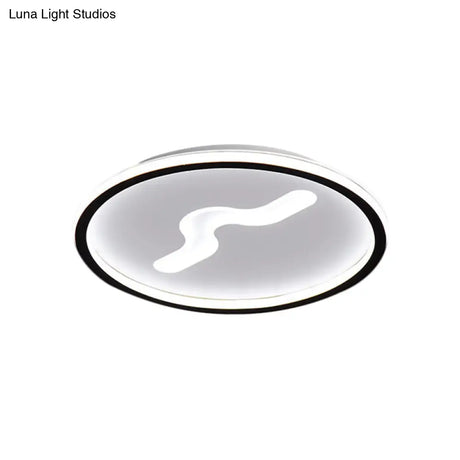 Modern Led Flush Light With Metallic Shade - Super Thin Ceiling Fixture In Black/Gold Warm/White