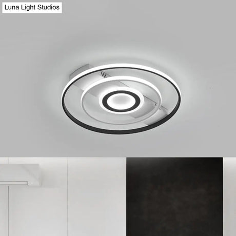 Modern Led Flush Mount Ceiling Light Fixture For Black And White Living Room - Aluminum Frame
