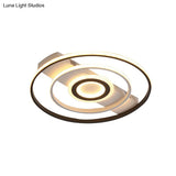 Modern Led Flush Mount Ceiling Light Fixture For Black And White Living Room - Aluminum Frame