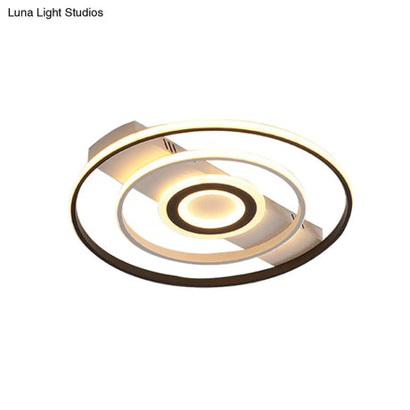 Modern Led Flush Mount Ceiling Light Fixture For Black And White Living Room - Aluminum Frame