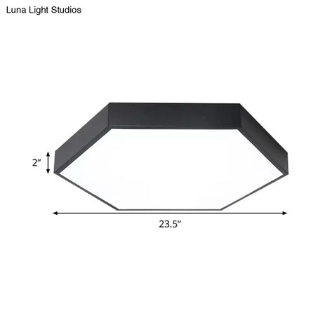 Modern Led Flush Mount Ceiling Light For Bedroom With Acrylic Hexagon Shade