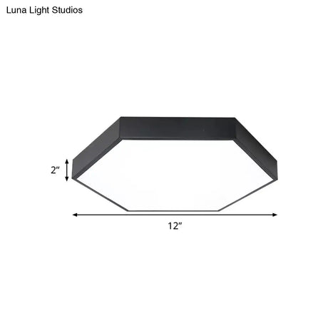 Modern Led Flush Mount Ceiling Light For Bedroom With Acrylic Hexagon Shade