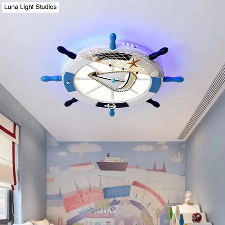 Modern Led Flush Mount Ceiling Light For Child’s Mediterranean - Style Bedroom