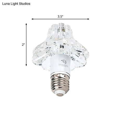 Modern Led Flush Mount Ceiling Light For Porch - Morning Glory Clear Crystal Design