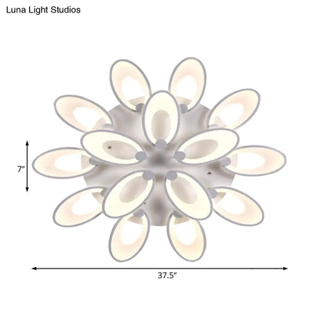 Modern Led Flush Mount Light For Dining Room With Acrylic Shade - 4/6/9 Lights Warm/White/Natural