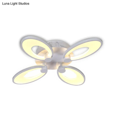 Modern Led Flush Mount Light For Dining Room With Acrylic Shade - 4/6/9 Lights Warm/White/Natural