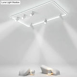 Modern Led Flush Mount Spotlight For Living Room Ceiling - Acrylic Rectangular Design