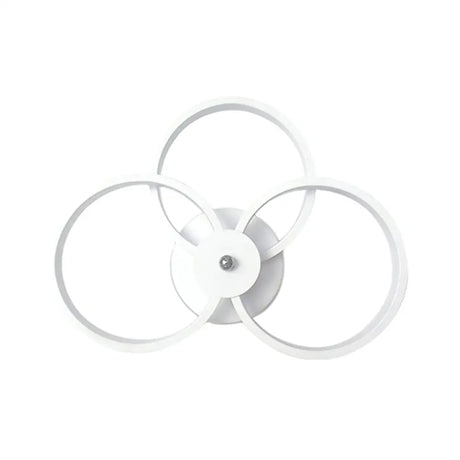 Modern Led Hoop Wall Lamp With Acrylic Lighting - Black/White 2/3 Lights In Warm/White/Second Gear 3