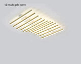 Modern Led Living Room Ceiling Lamp Simple Nordic Creative Square Line Restaurant Light In The