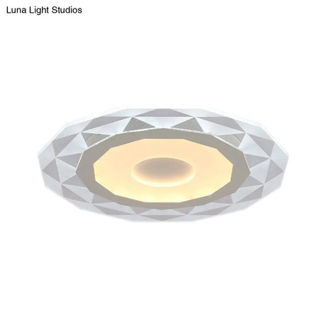 Modern Led Living Room Flush Mount Light With Diamond-Shaped Acrylic Shade -