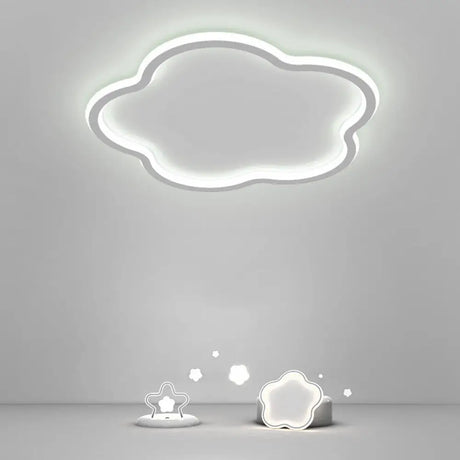 Modern Led Metal Flush Mount Ceiling Light Fixture For Flower Bedroom Illumination White /
