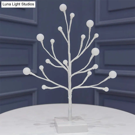Modern Led Nightstand Lamp In White For Branching Night Table
