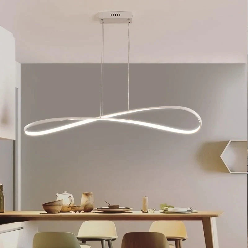 Modern Led Pendant Lights For Dining Room Kitchen Room Home Deco Pendant Lamp Matte Black/White Finished Matte White